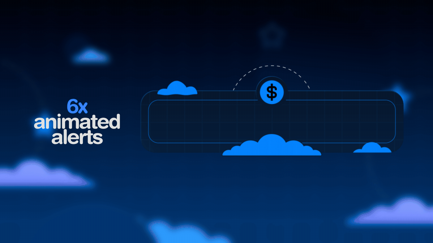Lunar Cosy Night animated alerts panel with six slots and dollar icon