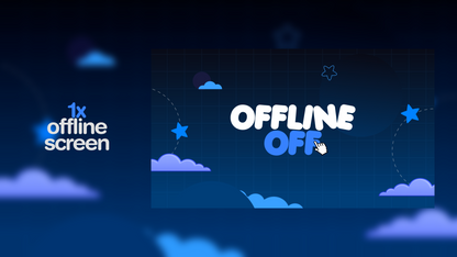 Lunar Cosy Night “Offline” animated screen with star and cloud accents