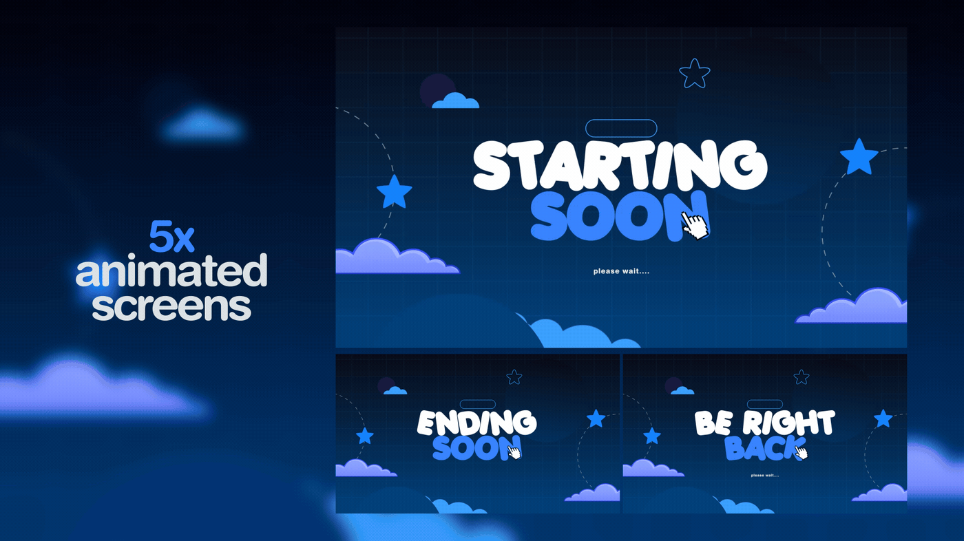 Lunar Cosy Night “Starting Soon” and “Ending Soon” animated screen panel