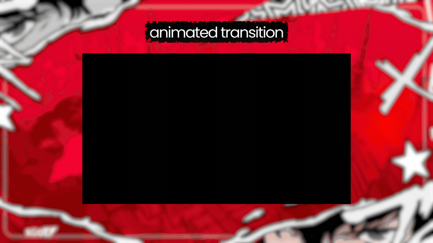 Superposición animada de transmisión inspirada en Persona 5 Royal para OBS