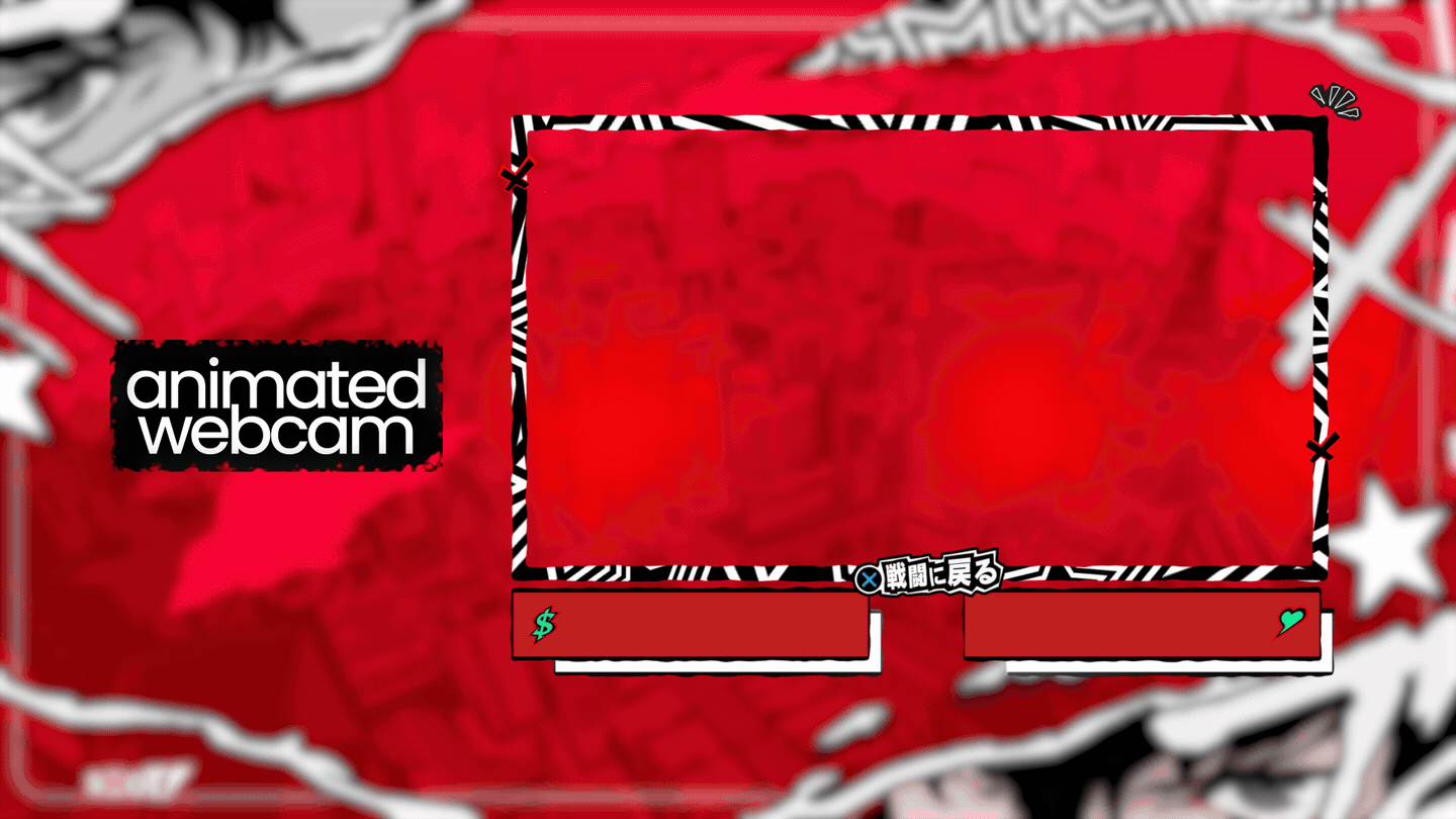 Superposición animada de transmisión inspirada en Persona 5 Royal para OBS