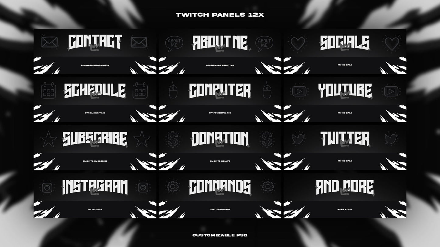 Monochrome - Full Animated Stream Pack - StreamerDecor