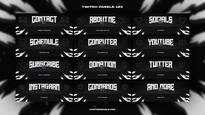 Monochrome - Full Animated Stream Pack - StreamerDecor