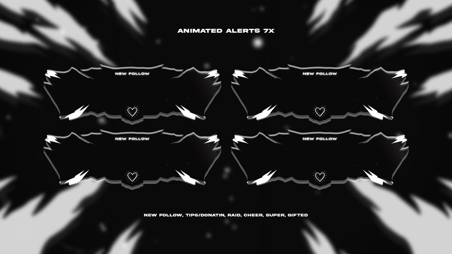 Monochrome - Full Animated Stream Pack - StreamerDecor