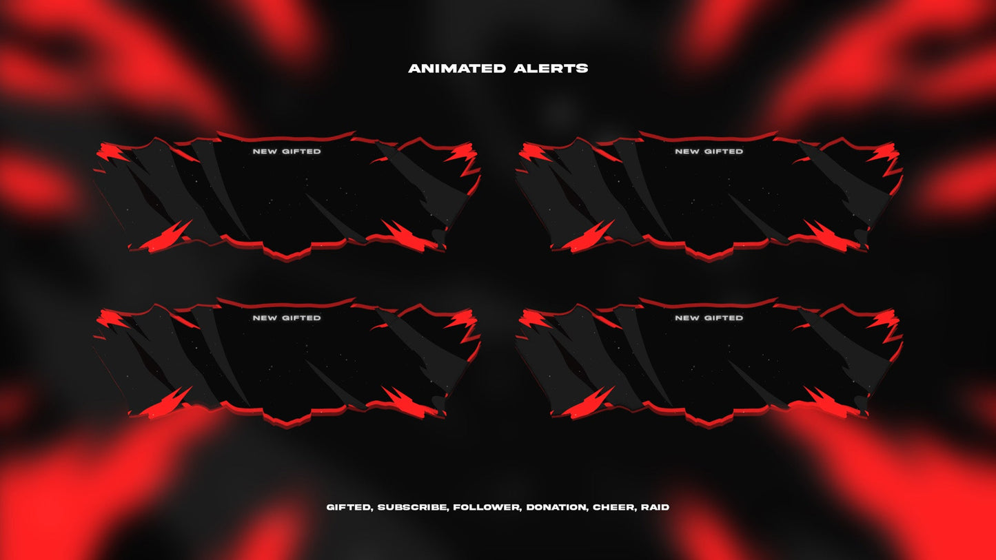 Monochrome - Full Animated Stream Pack (Red) - StreamerDecor