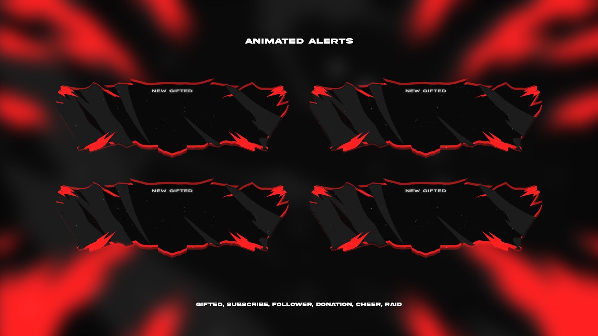 Monochrome - Full Animated Stream Pack (Red) - StreamerDecor