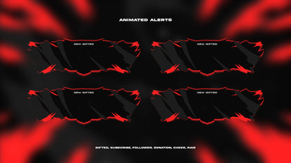 Monochrome - Full Animated Stream Pack (Red) - StreamerDecor