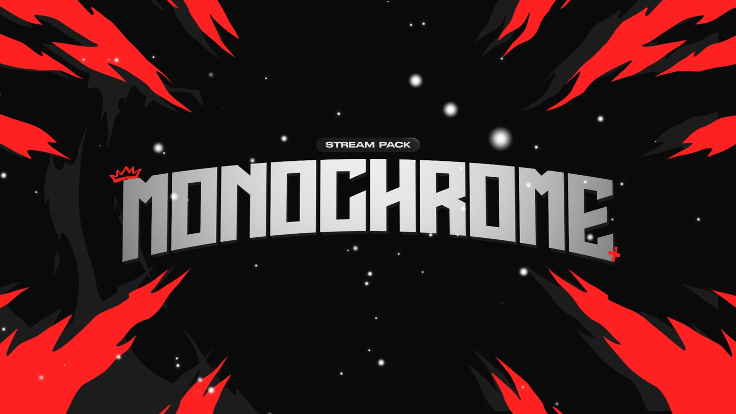 Monochrome - Full Animated Stream Pack (Red) - StreamerDecor