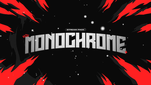 Monochrome - Full Animated Stream Pack (Red) - StreamerDecor