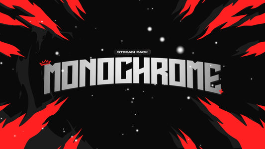 Monochrome - Full Animated Stream Pack (Red) - StreamerDecor