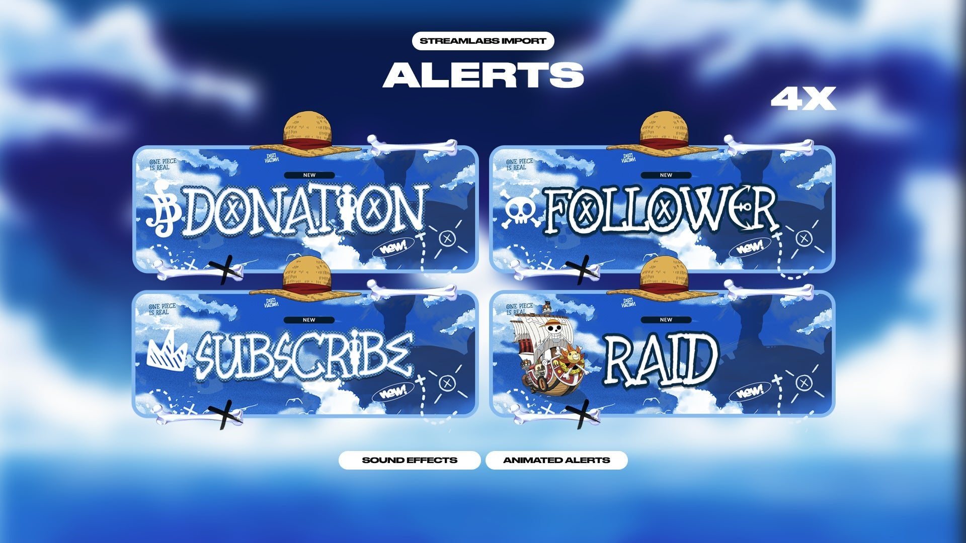 One Piece - Full Animated Stream Pack - StreamerDecor
