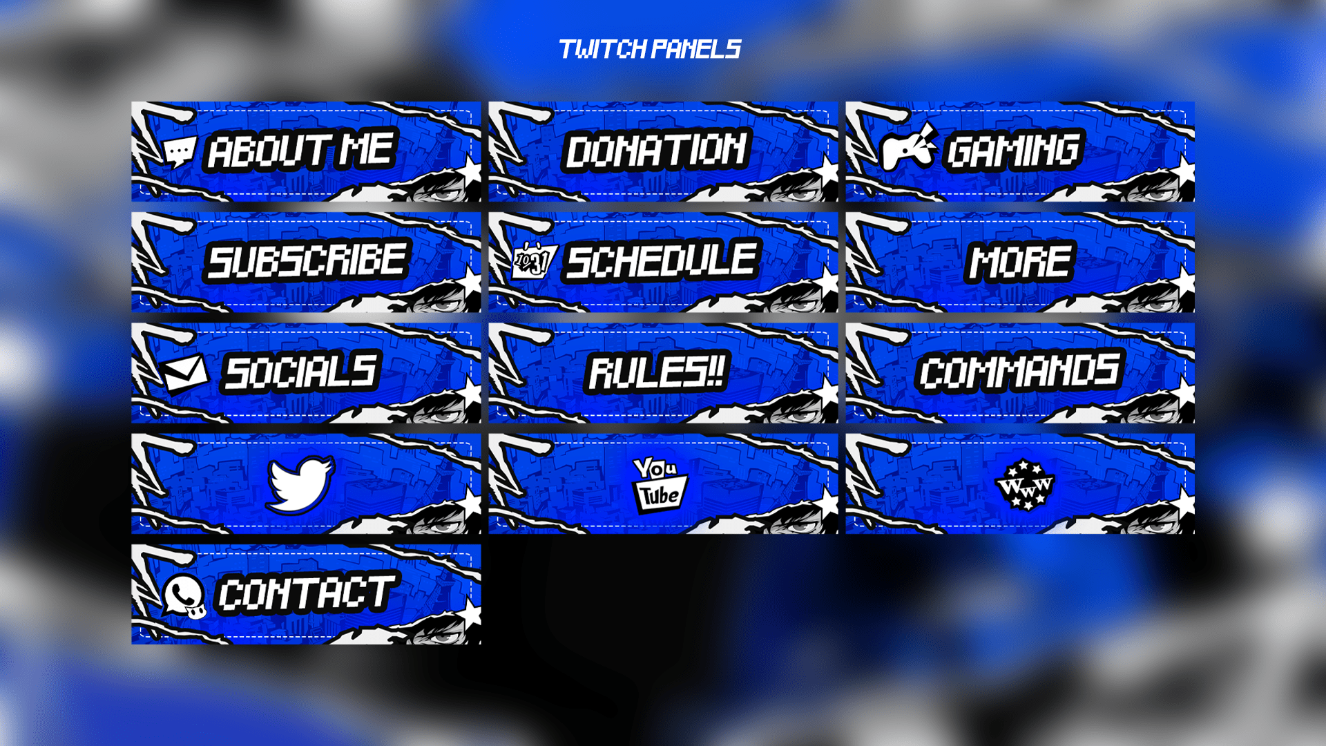 Persona 5 Royal – Complete Animated Stream Pack (Blue) - StreamerDecor