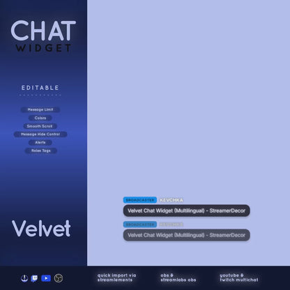 Widget de chat Velvet (multilingüe)