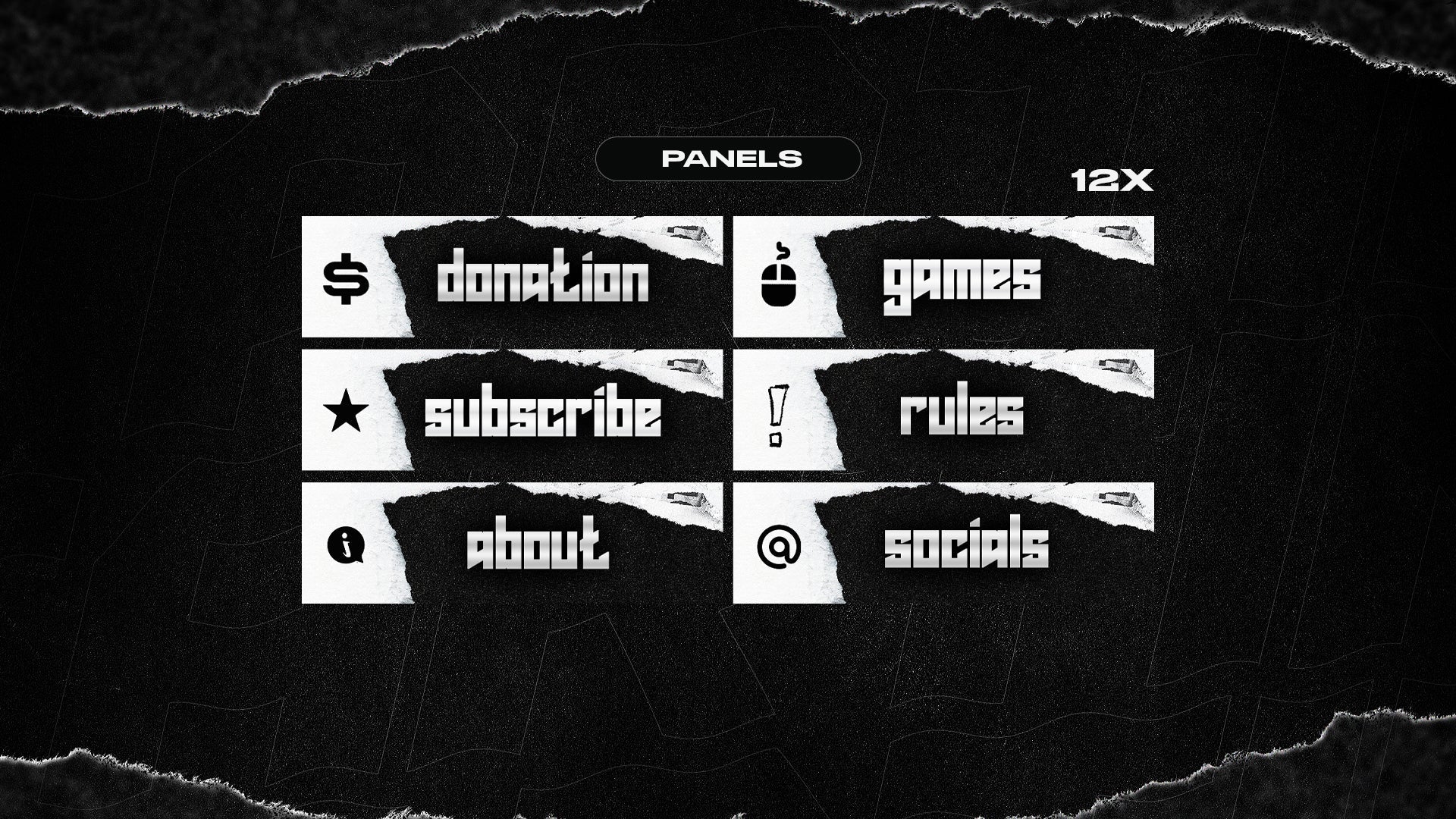 "RIPPED" Torn - Edge - Full Animated Stream Pack - StreamerDecor