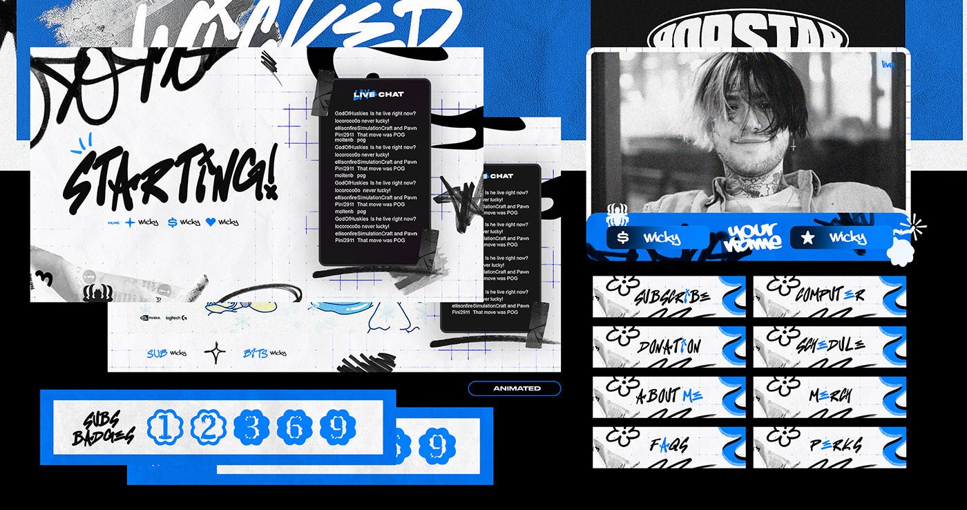 Scribbles - Full Animated Stream Pack - StreamerDecor